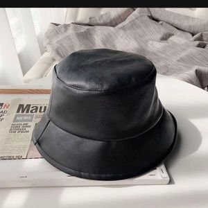 Leather bucket hat
